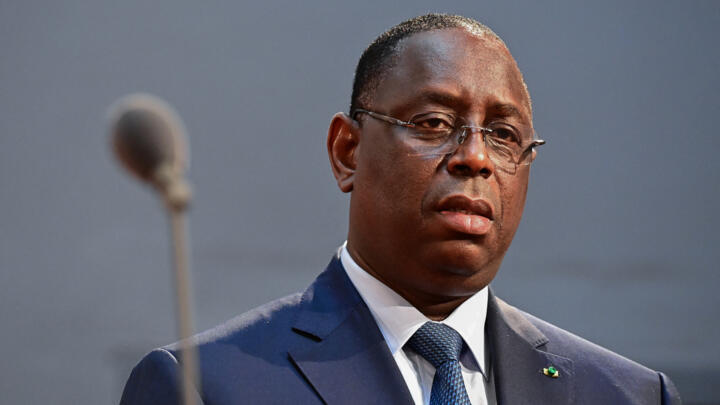 In this file photo taken on August 27, 2021 President of Senegal Macky Sall attends the Vaccine Equity for Africa event in Berlin, amid the Covid-19 pandemic.